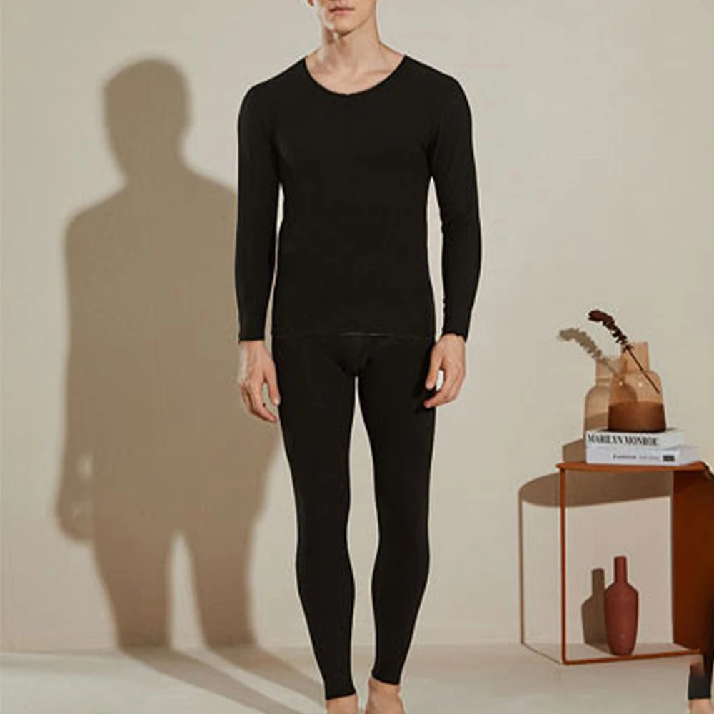 

Mens Underwear Mens Warm Underwear Warm Autumn Winter Basic Blousem Pullover Half High Collar Mens Underwear Set