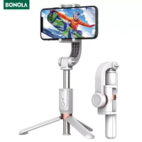 bonola anti shake gimbal selfie stick for xiaomi 11 iphone 12 11smartphone gimbal tripod stabilizer foldabel selfie stick