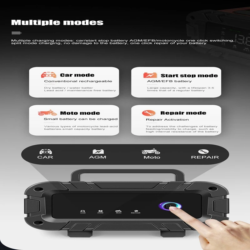 Зарядное устройство для автомобильного аккумулятора E-Fast 7 сегментов 12 В 24