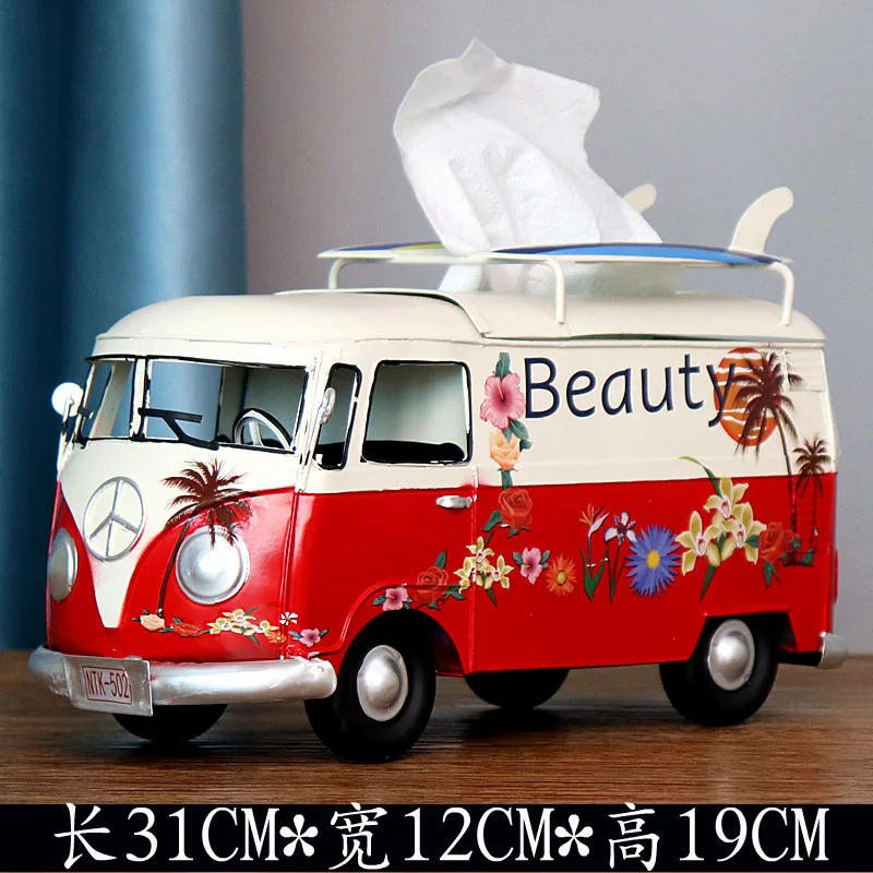 

Американский ретро кованый жук автобус коробка для салфеток креативная коробка для салфеток модель автомобиля украшение ремесло специальный подарок украшение дома