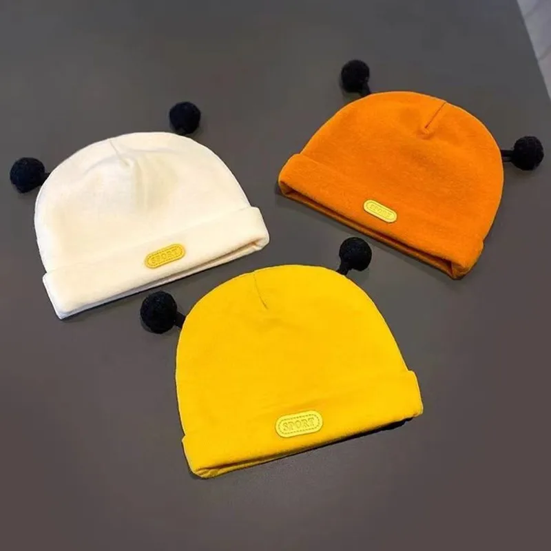 New 0-1 Year Old Baby Hat Autumn/Winter Antennae Fetal Hat Children's Warm Cute Baby Boy/Girl Hat
