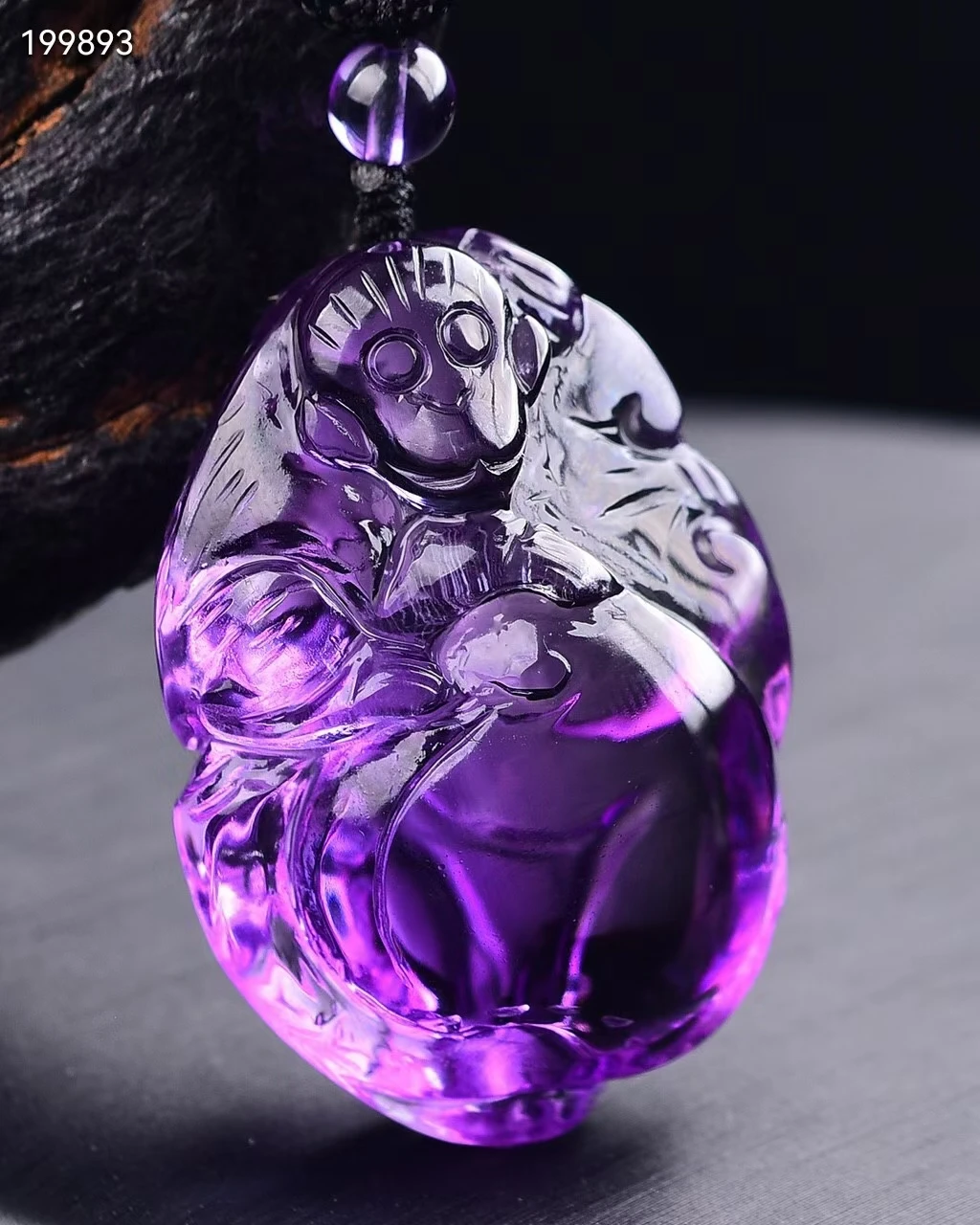 

Natural Purple Amethyst Quartz Monkey Pendant 38*27*17mm Women Men Carved Amethyst Fox Necklace Jewelry AAAAA