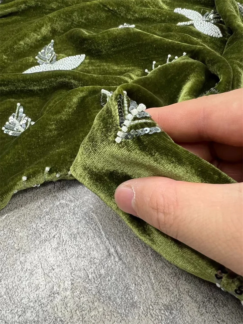 Высококачественная Вельветовая ткань из натурального шелка осенне-зимний жилет