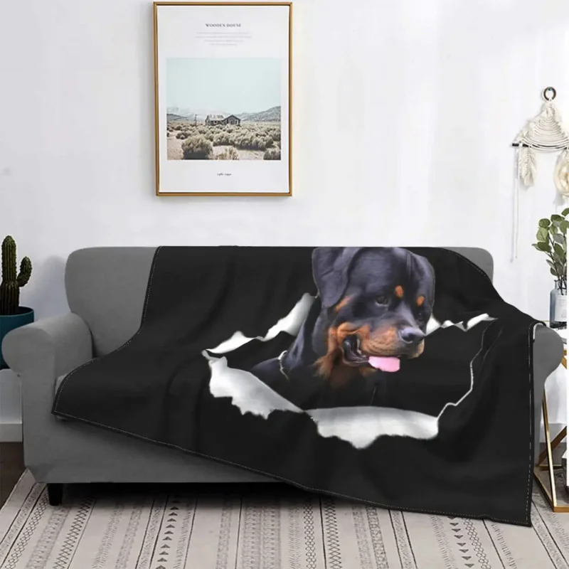 

Одеяло Rottweiler с симпатичной собакой, мягкое флисовое фланелевое одеяло с животными для дивана, кровати, путешествий, весны