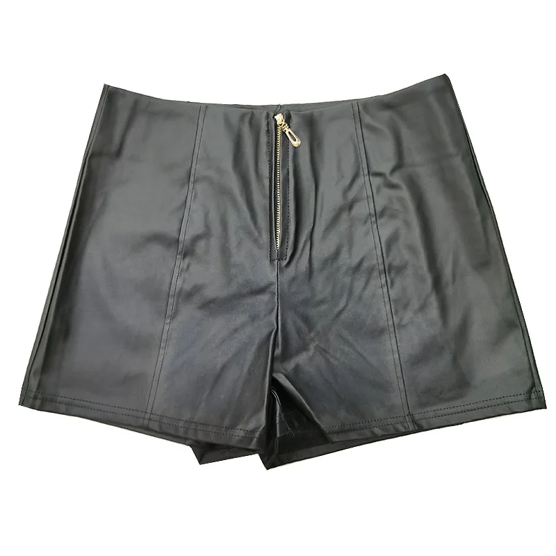 

Womens Faux Leather High Waist Stretch Slim Hips Motorcycle Skinny Hot Shorts