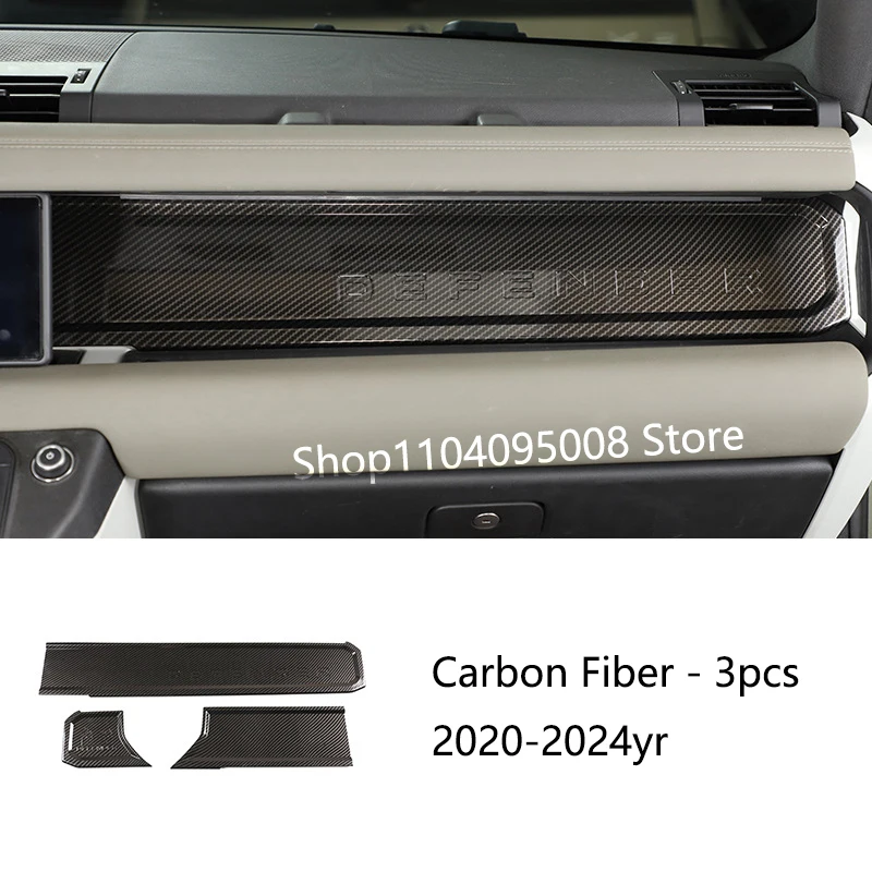 

Для Land Rover Defender 90 110 130 2020-2024 приборная панель из углеродного волокна, панель Wordmark, декоративная полоса для салона автомобиля