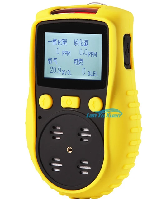 

ATEX Certified Portable Multi Gas Detector For O2 H2S CO LEL Personal 4 gas detector