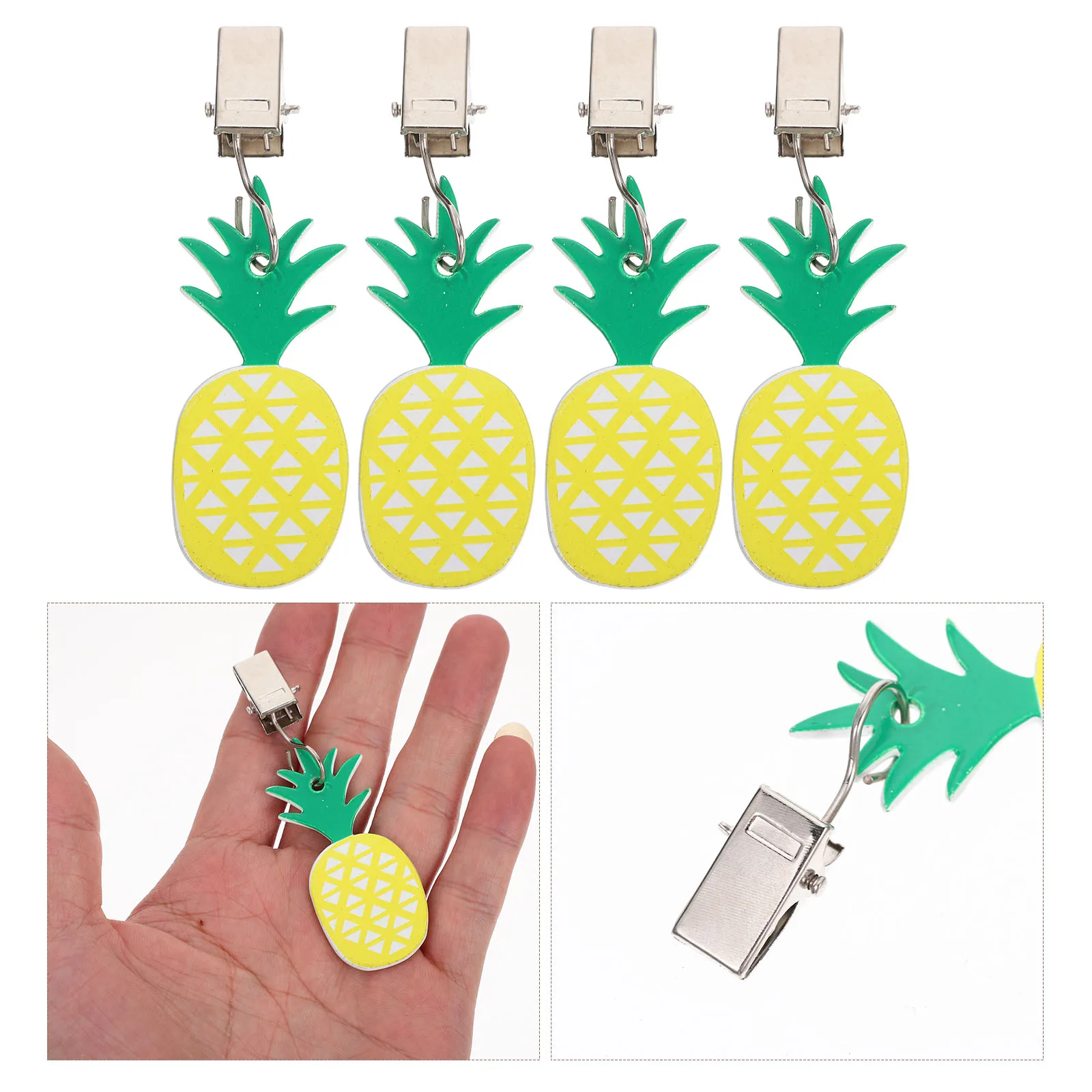 

4Pcs Tablecloth Pendant Load-Bearing Clip Camping Table Portable Pendants Outdoor Tablecloth Pineapple Steel Weights Decoration