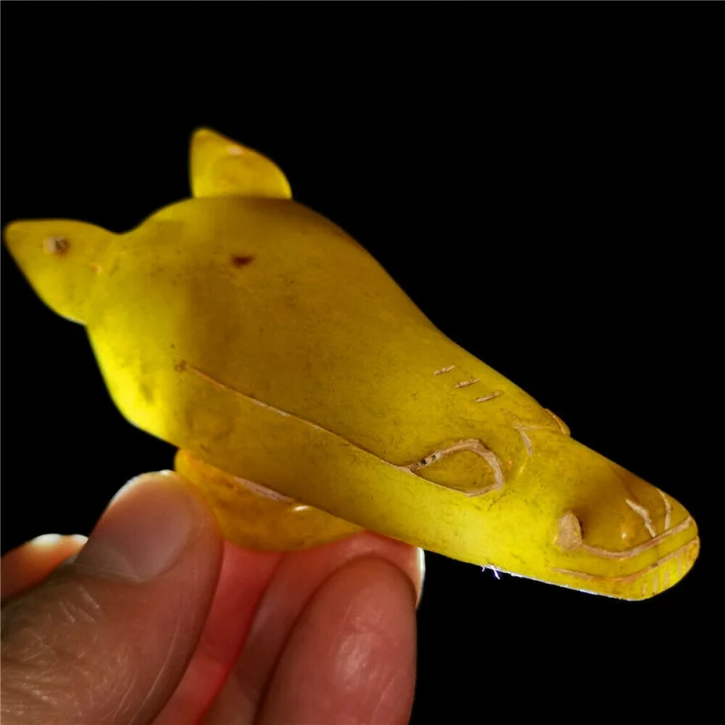 

КИТАЙСКИЙ РЕДКИЙ нефритовый нефрит ручной вырезать кулон ожерелье статуя Голова Дракона монстра