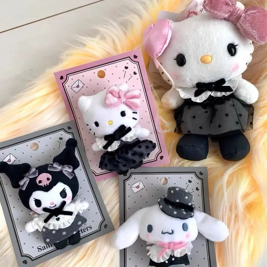 Плюшевый брелок Hello Kitty натуральное черное платье Miniso серия KT Cat плюшевые