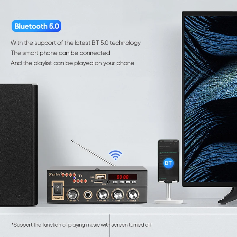 KINTER T1 T2 домашний аудиоусилитель многофункциональный плеер 100-240 В усилитель