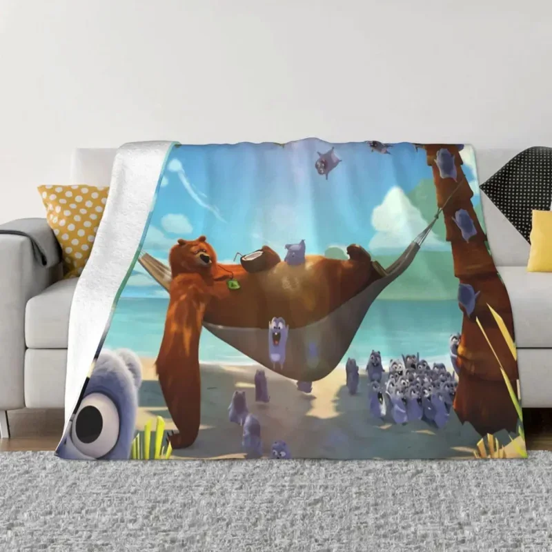 Фланелевое Одеяло Grizzy And The lemings праздничное мягкое флисовое покрывало