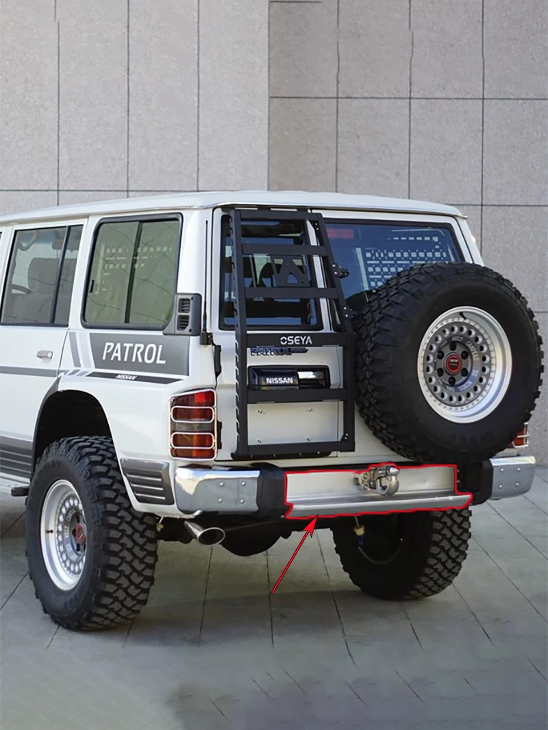 Подходит для Nissan Patrol Y60: Защитная накладка на задний бампер из алюминиевого сплава, не требующая разрушительной установки. (art.: 3920d891cd033) - 3920d891cd033
