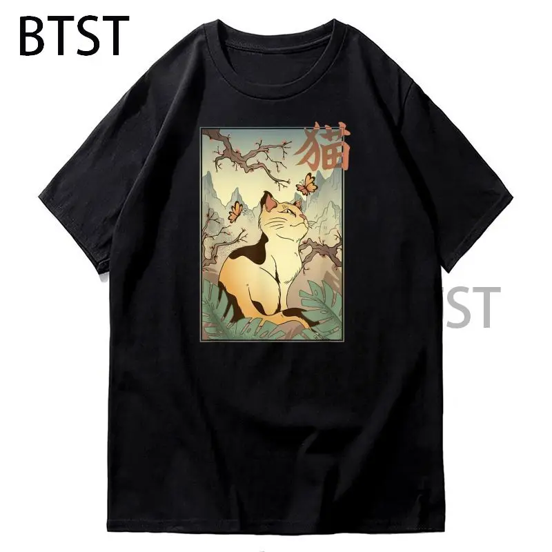 

Футболка с японским котом гранж для мужчин и женщин, смешной топ с коротким рукавом в стиле аниме, летняя Эстетическая одежда, Прямая поставка, 2022