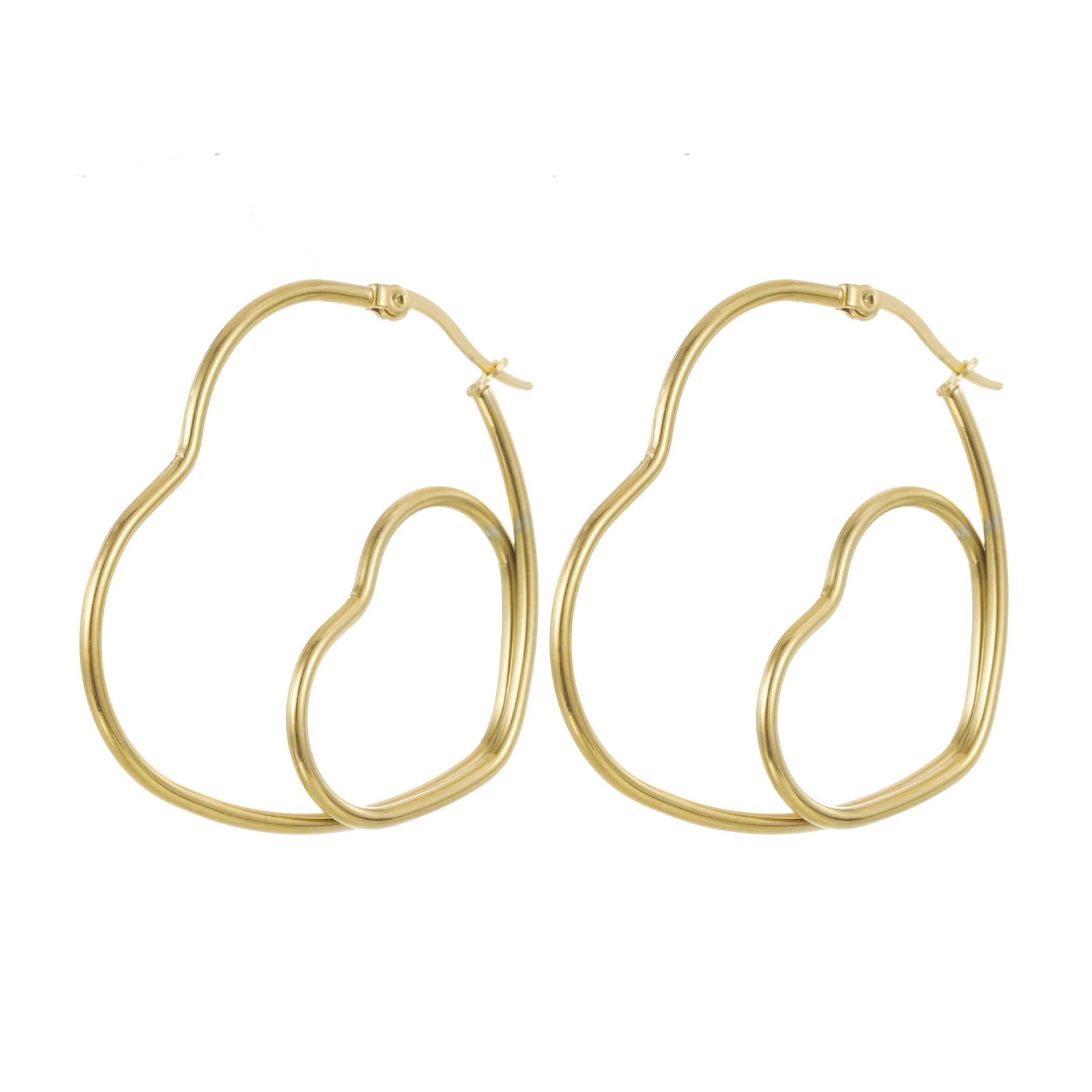 

2023 Fashion Jewelry Stainless Steel Peach Heart Earrings for Women Charm Women Stud Earrings Pendientes Mujer