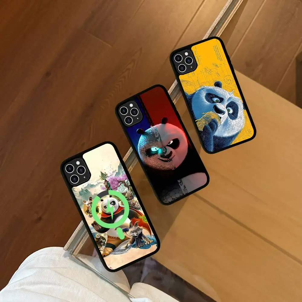 Фото Чехол для телефона K-Kung-Fu P-Panda Cool для iPhone 17 Air 16 E 15 14 13 12 11 Pro Max Plus, противоударный, из ТПУ, с поддержкой MagSafe №2