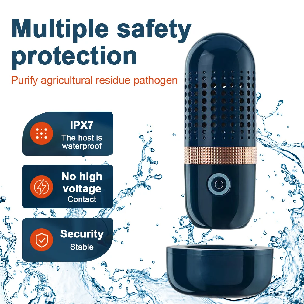 

Protable Capsule Shape Fruit Vegetable Washing Machine USB Wireless Fruit Food Purifier Household Food Cleaner Machine