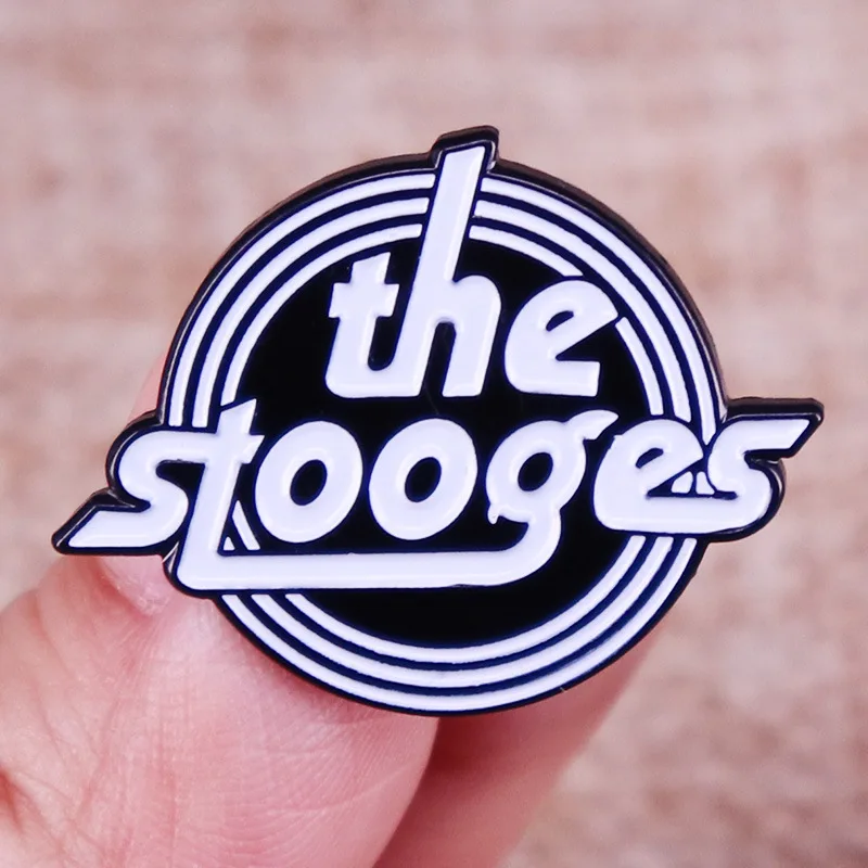 

XM-funny The Stooges ugly choir rock band pin badge rock music fans clothes hat badge accessories copper metal badge gift