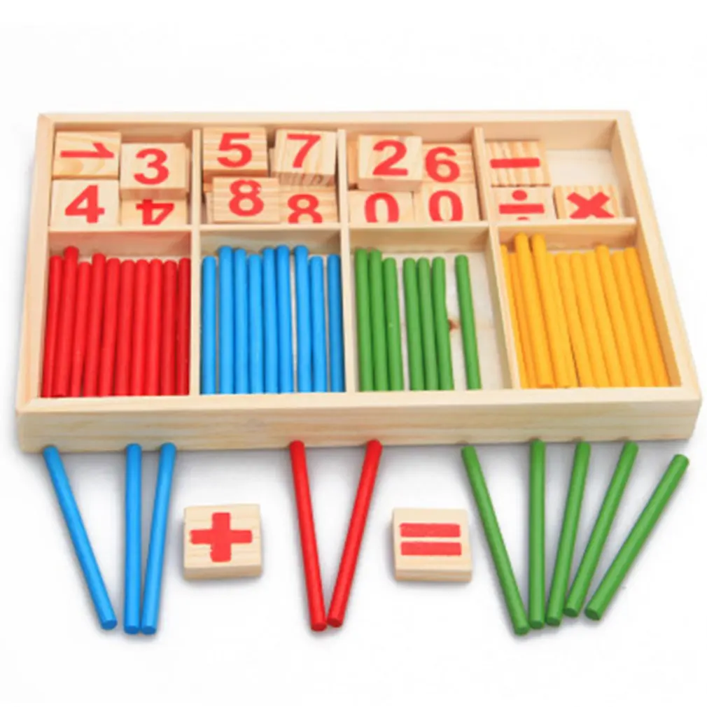 

1set Montessori Wooden Number Math Game Sticks Mathematics Early Learning Counting Educational Toys Children Kids Gifts