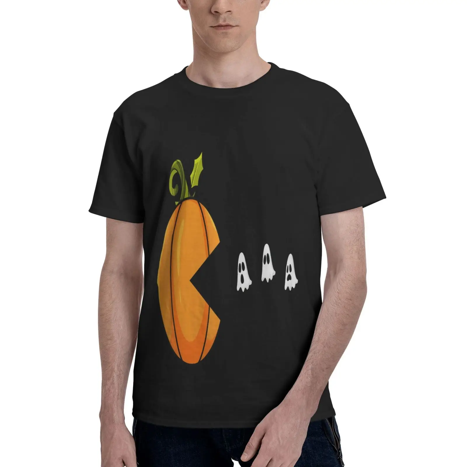 

Pumpkin Eating Ghosts Boys Girls For Oversized T-Shirt T-Shirt Manga T-Shirts Men's Shirts Vintage Men's Clothing Anime Clothes