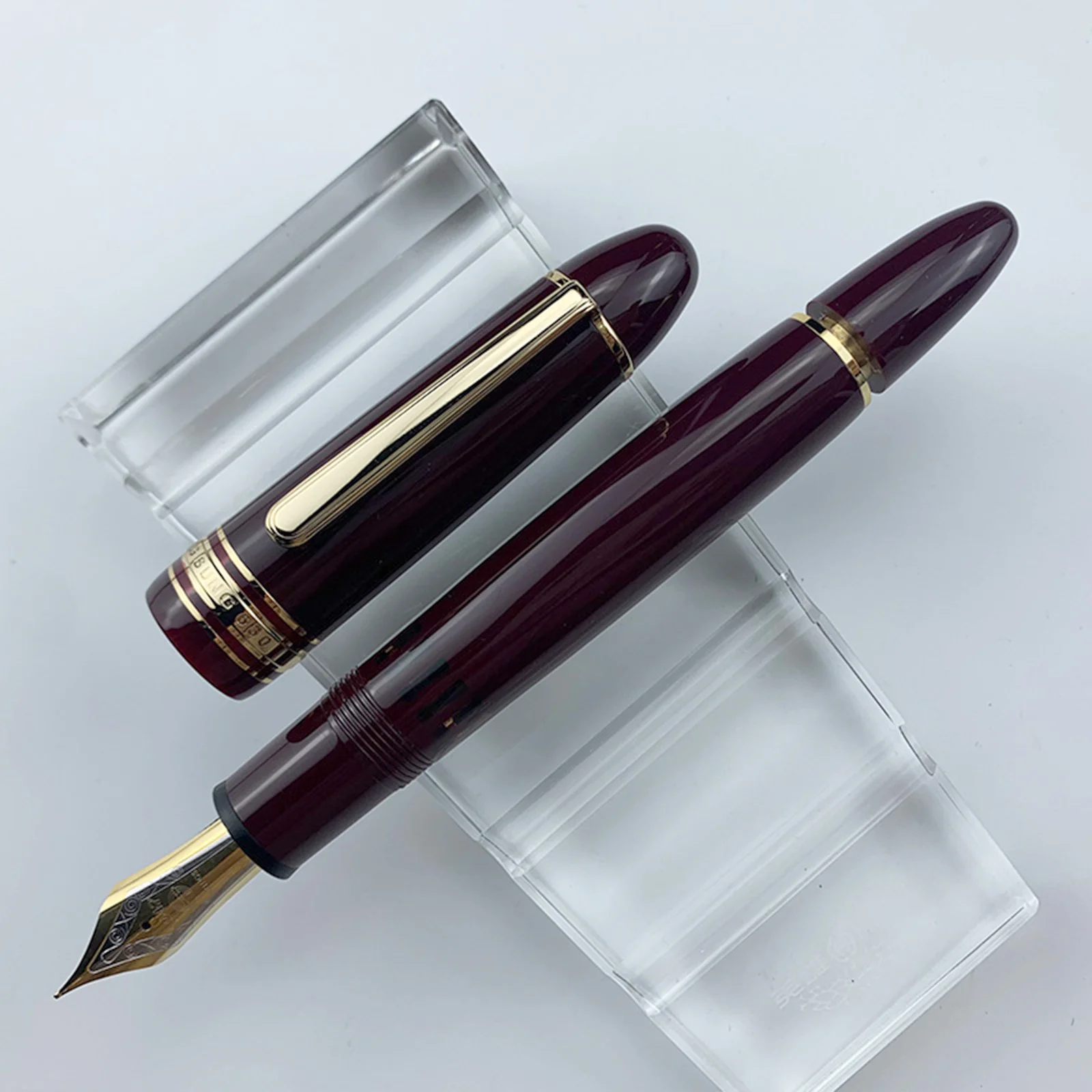 Hot Yongsheng 630 Resin Fountain Pen NO.8 Iraurita Fine Nib Brief Piston Gold Clip Pen Business Writing school Stationery gifts