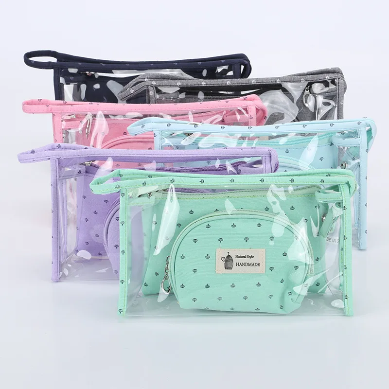 Transparent Cosmetic Bag PVC Women Zipper Clear Makeup Bags Beauty Case Travel Make Up Organizer Storage Bath Toiletry Wash Bag