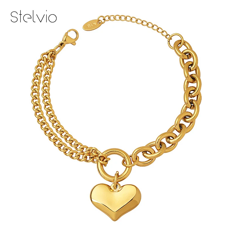 

Hyperbole Heart Rope Chain Titanium Steel Personality Gold Silver Plated Bracelets For Women Punk Accessories Fine Jewelry Gift