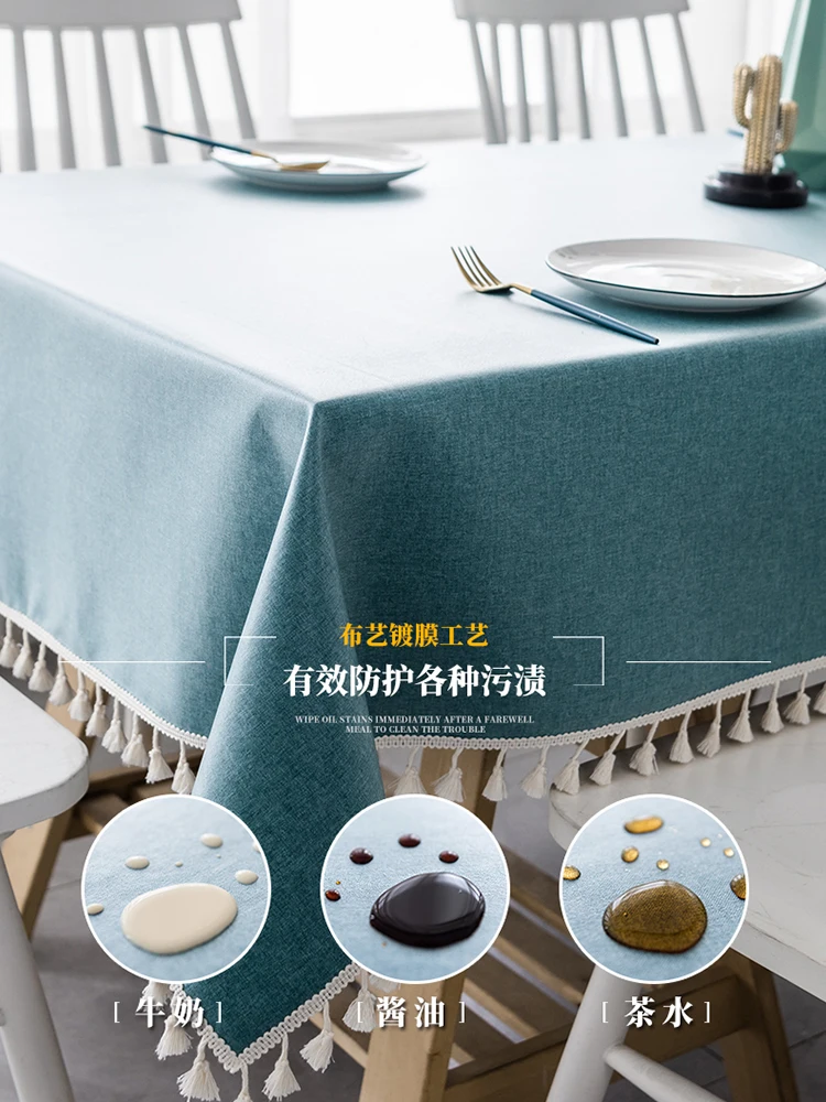 

Скатерть из хлопка и льна в скандинавском стиле, водонепроницаемая и маслостойкая прямоугольная, для обеденного стола, кофейного столика
