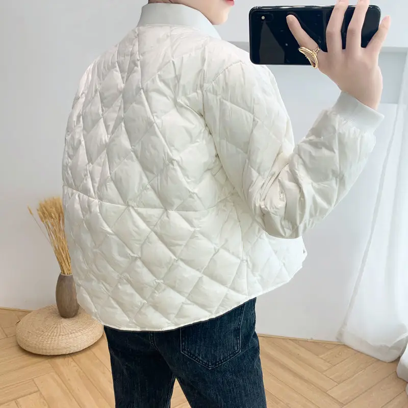 Korea Fashion Thin Down Cotton Coat 2023 Spring and Autumn Outer Women Short Slim Outer
