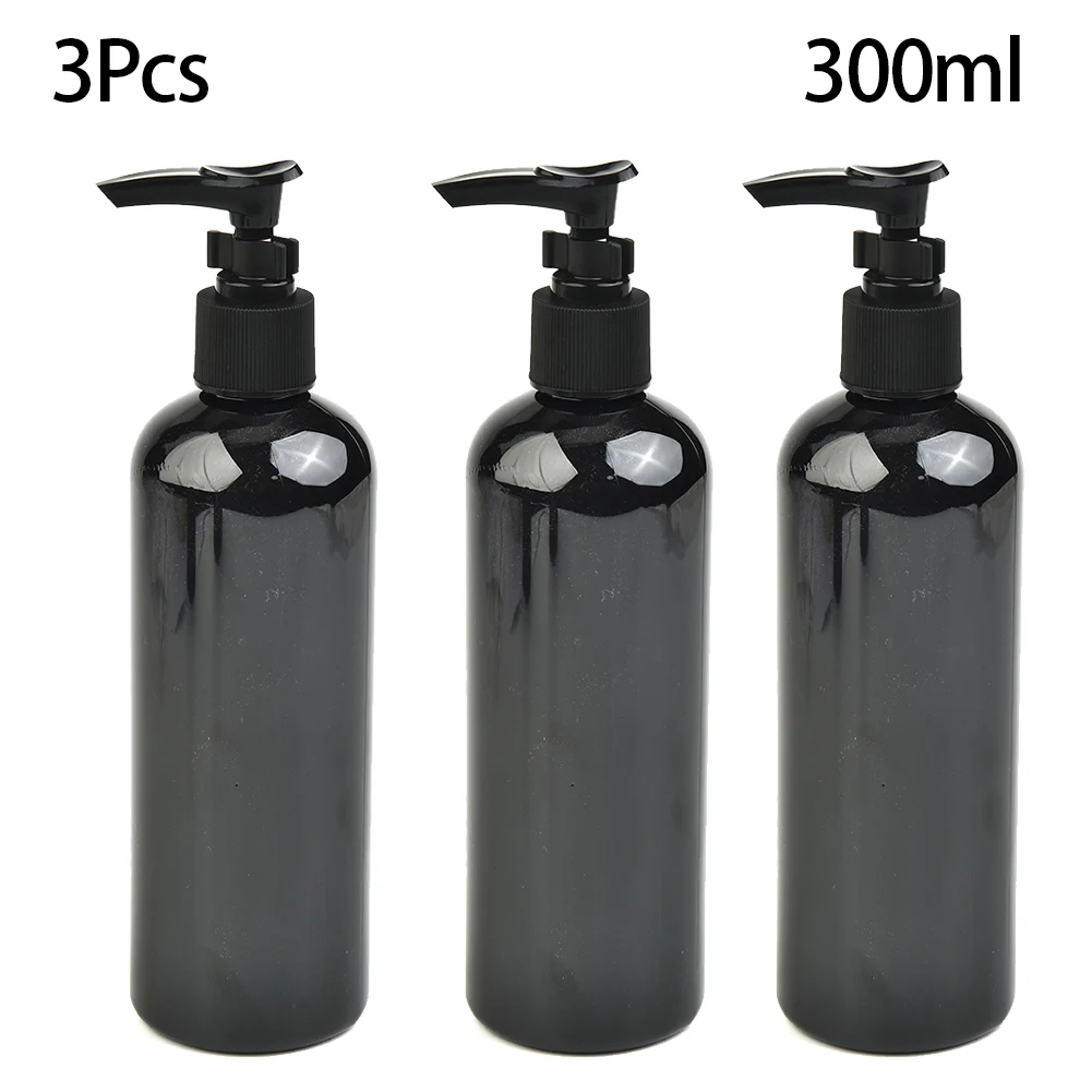 

3pcs 300mL Empty Lotion Pump Bottles Pump Shampoo Soap Dispenser Refillable Water New Bathroom Portable Soap Dispenser Black