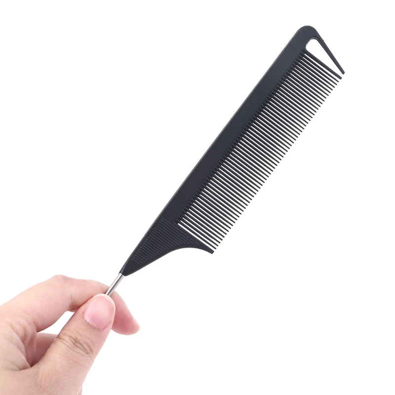 

Pro Black Fine-tooth Metal Pin Hairdressing Hair Style Rat Tail Comb Brush Hot