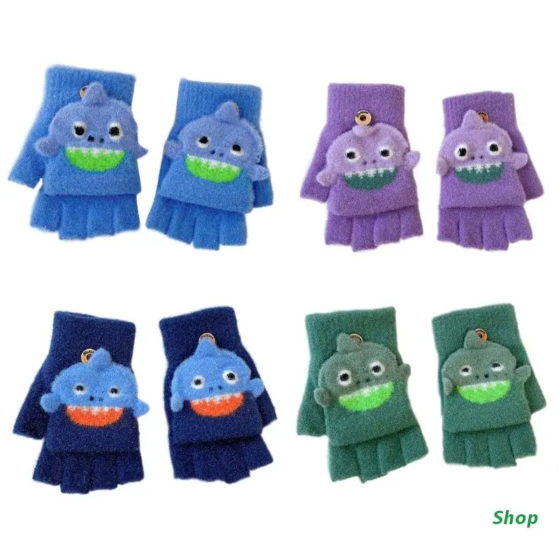 

Ветрозащитные варежки L5YC, детские перчатки, зимние лыжные варежки, Мультяшные перчатки на полпальца