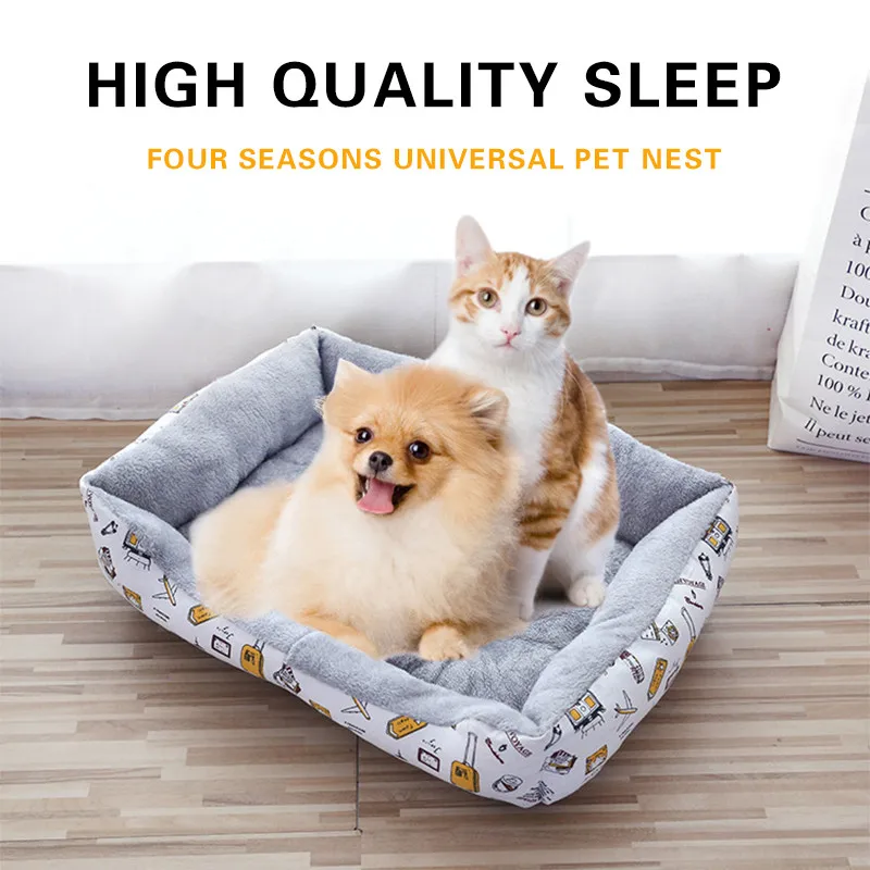 

Pet Bed House Soft Pad Blanket Bed Mat for Puppy Dog Cat Sofa Cushion Home Washable Rug Keep Warm Pet Products Pets Accessories