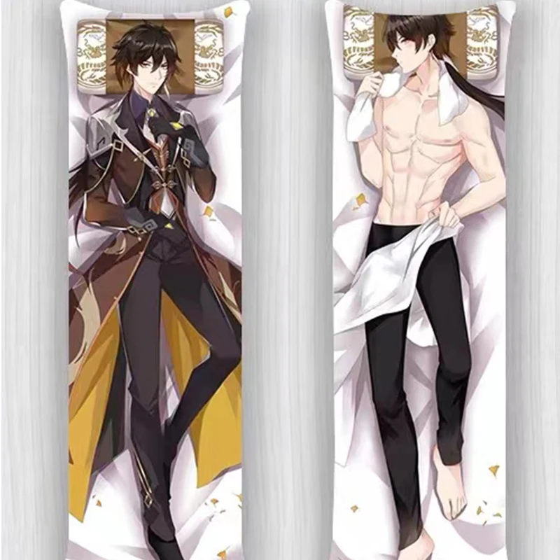 Игровой геншин ударт Чжун ли дакимакура косплей мужской Otaku чехол для тела