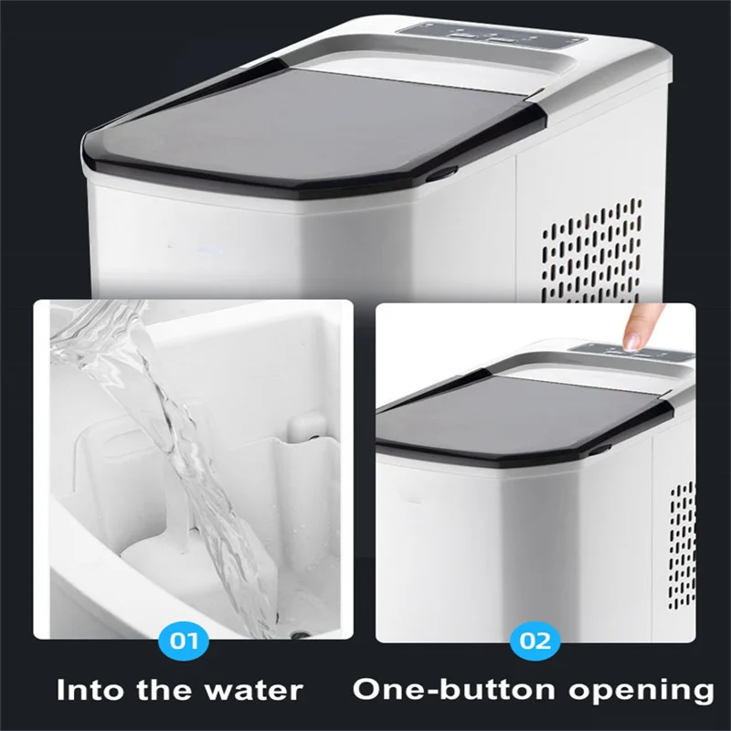 Электрическая льдогенератор 15 кг/24 ч Автоматическая круглая машина для