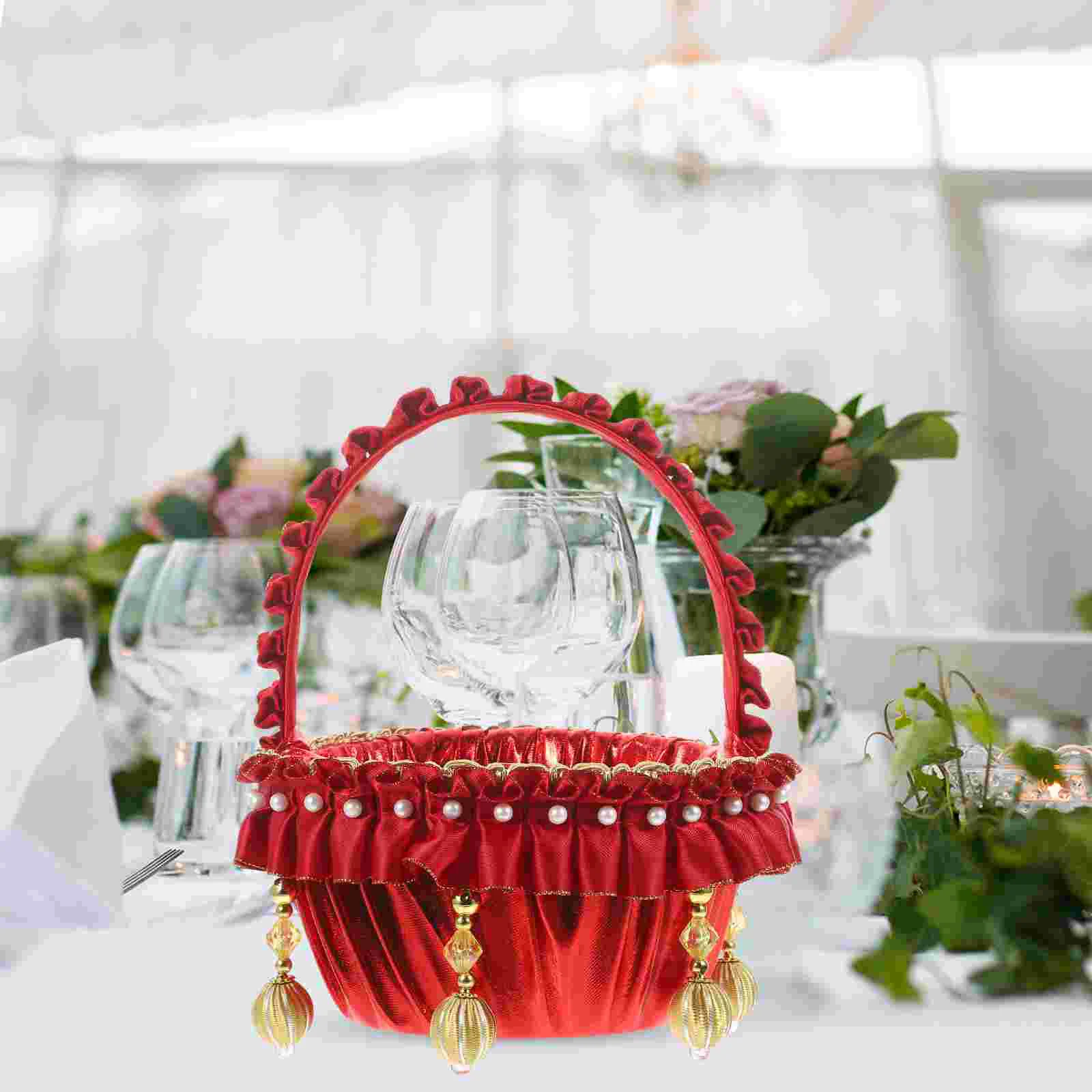 

Pearl Basket Small Wedding Petal Flower Girl Party Supplies Baskets Decoration Weddings Rustic Bride