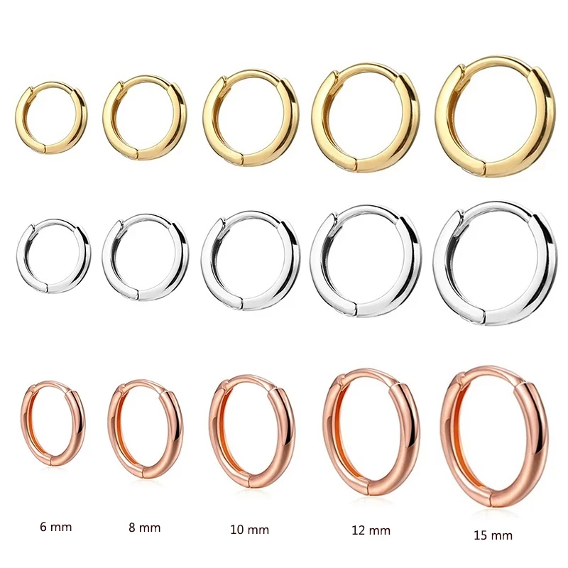 

new Minimal Glossy Hoop Earrings Gold Color Tiny Cartilage Earrings Piercing Accessory Trendy Small Huggie Female Hoops For Men