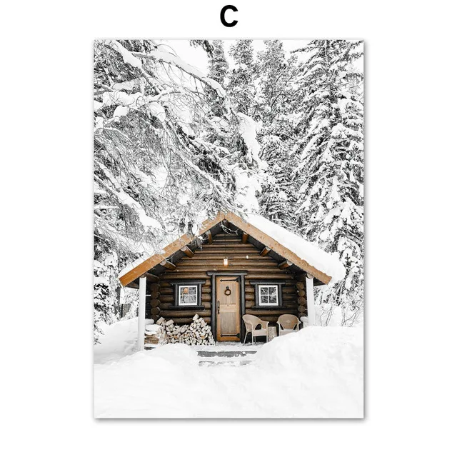 

Картина на холсте Лесной зимний пейзаж JIANGGERONGZHAO