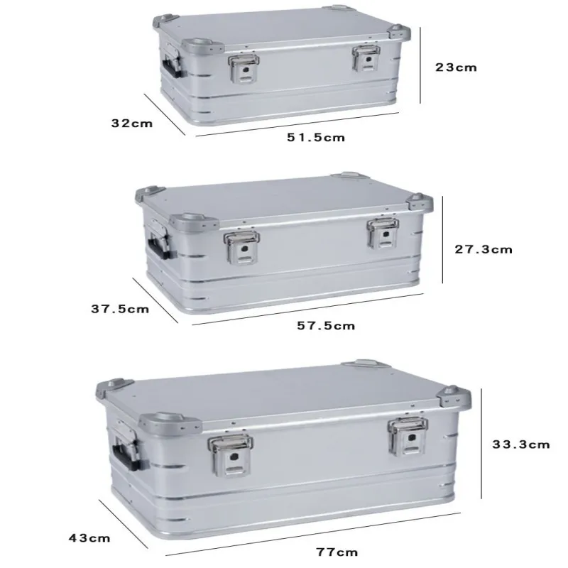 

Алюминиевый ящик для хранения, коробка для путешествий на открытом воздухе, ящик для хранения инструментов большой емкости, переносные контейнеры для хранения для кемпинга и автомобиля