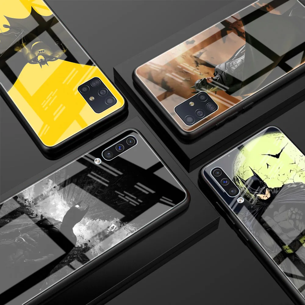 Стеклянный чехол Бэтмен для Samsung Galaxy A51 A52 A71 M51 A50 A91 A31 A12s A70 M31 M30s закаленный