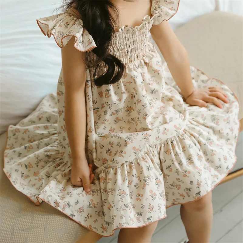 

Платье для девочек, модная новинка 2023, летняя хлопковая детская одежда до колен, милая Высококачественная удобная мягкая