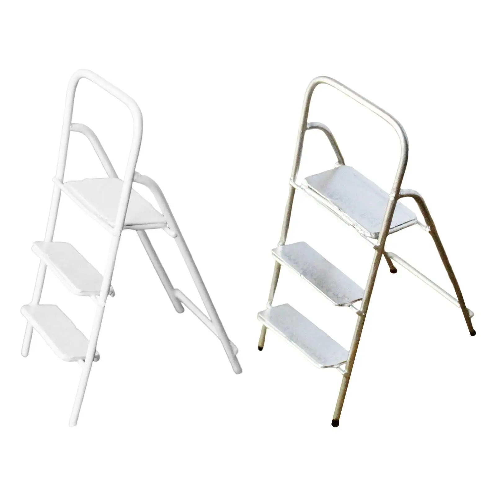 

1:12 Fairy Garden Ladder Furniture, Mini Ladder, Miniature Scene Model, 1:12 Miniature Ladder with Wide Pedal for Yard