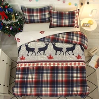 2022 christmas three piece bedding new ethnic style home decoration plus size bed sheet plain weave quilt cover pillowcase