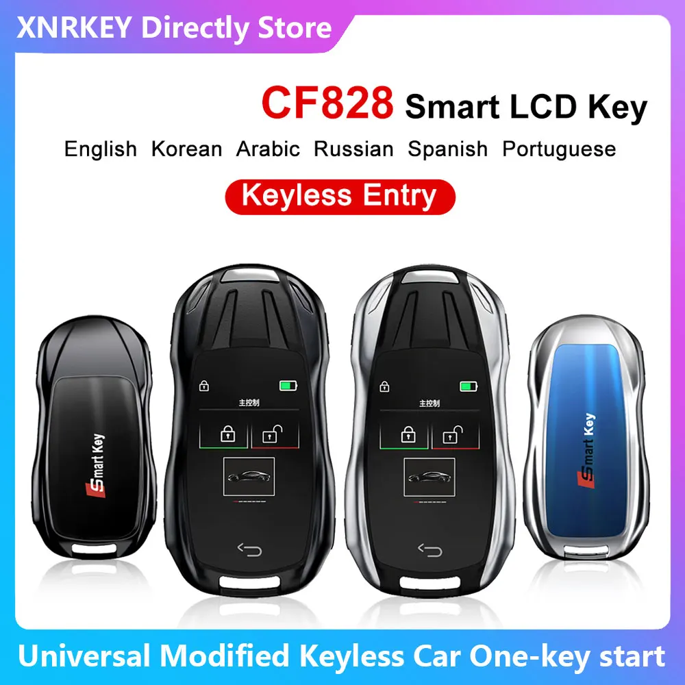 

XRNKEYCF828 Universal Modified Remote Smart Key LCD Screen Keyless Entry For BMW/benz/Audi/Toyota Fits All Car One-key start but