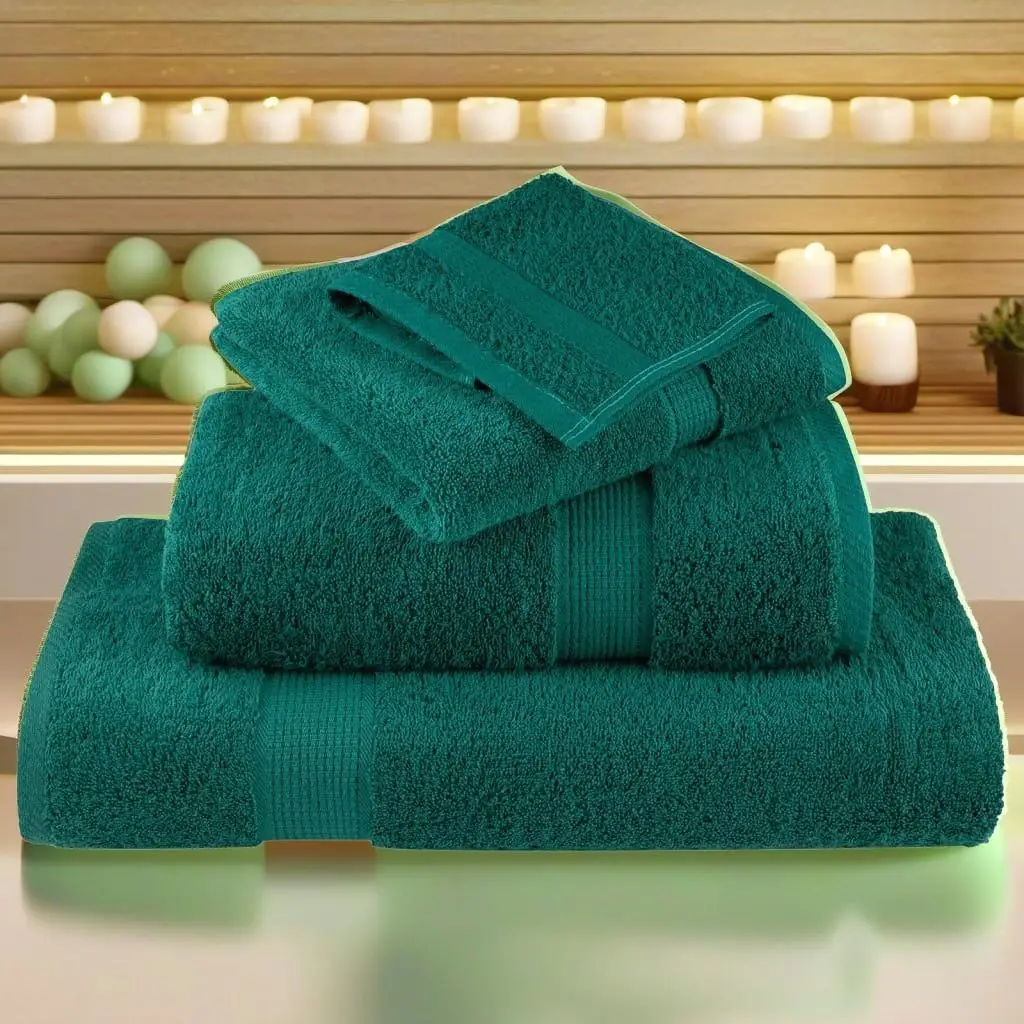Зеленые полотенца премиум-класса SOLUND 10 шт. 100x200 см 600 GSM — ультрамягкие и
