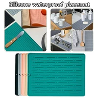 silicone dish drying mat protection heat resistant tableware dishwaser mats sink mat for the kitchen sink table accessories