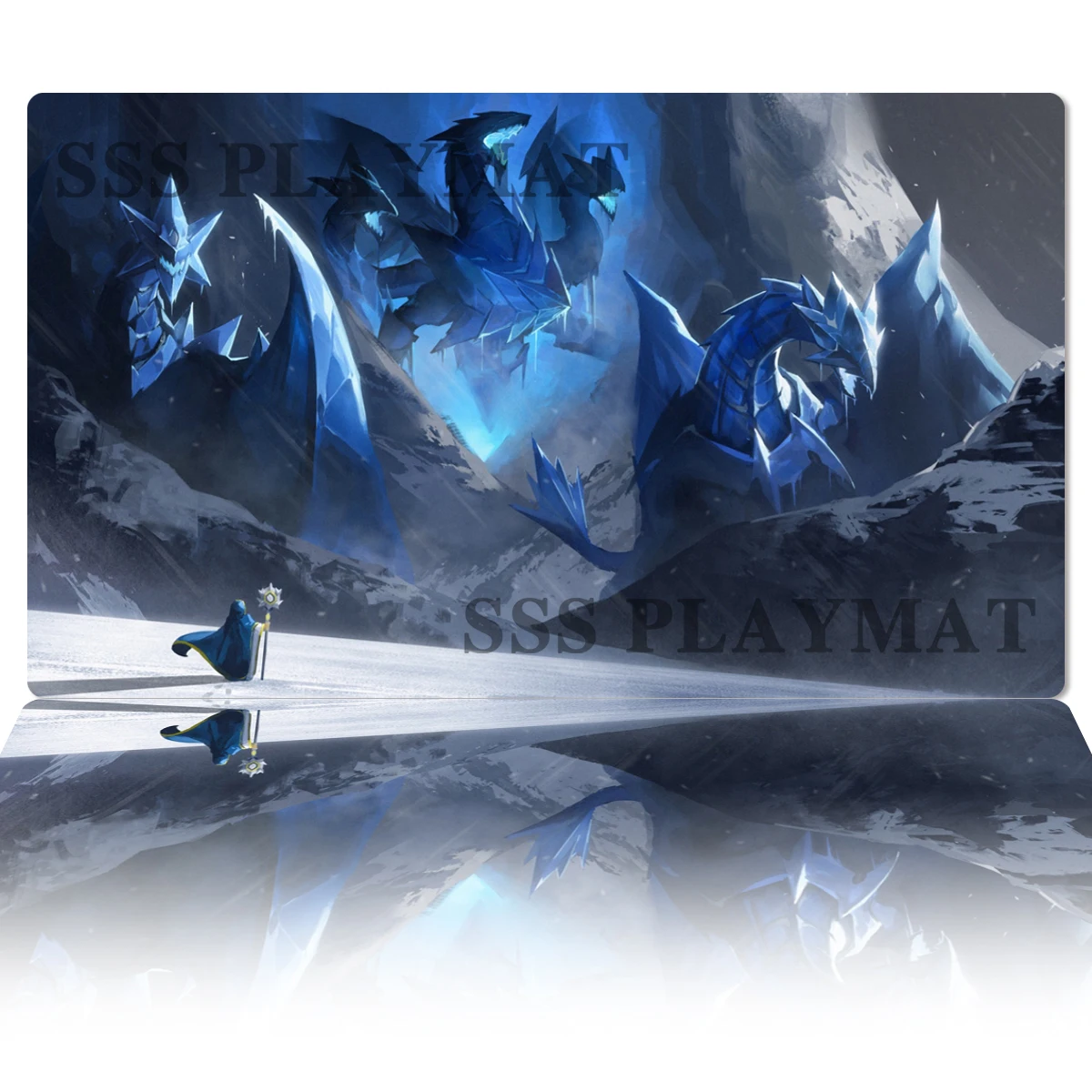 Игровой коврик YuGiOh Brionac резиновый для мыши с изображением дракона льда барьера TCG