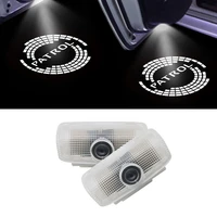 2pieces car door led welcome light for nissan patrol shadow lamp logo laser projector ghost light accessories