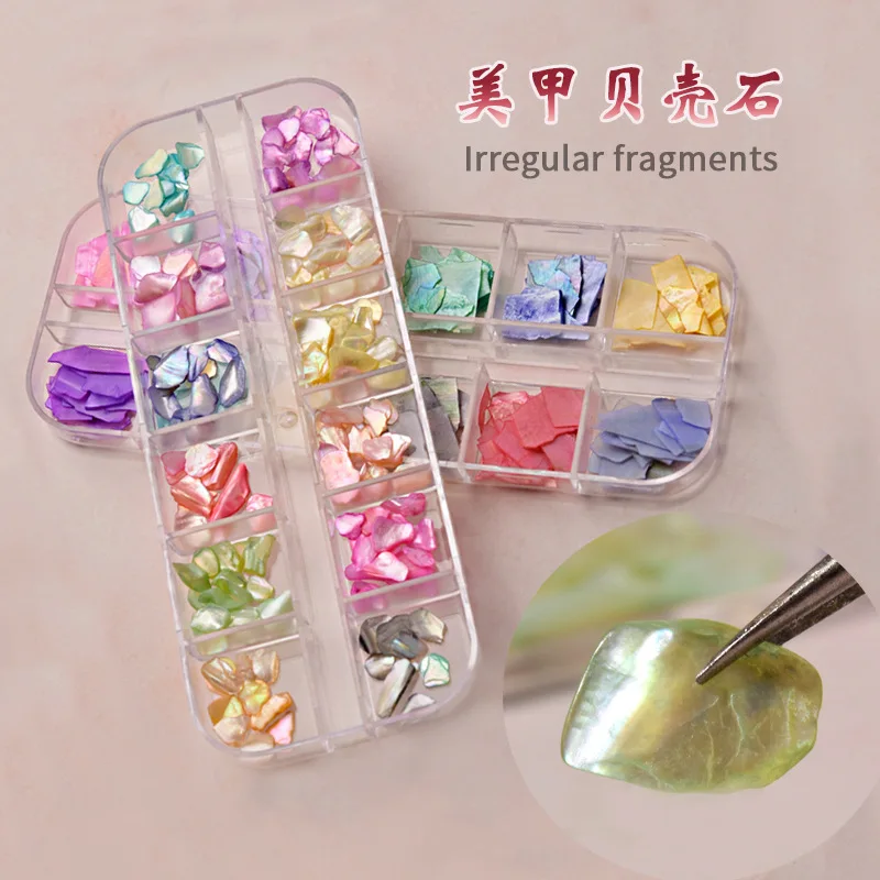 

Natural Shells Natural Abalone Shell Stone Natural shell slices Abalone slices Nail Decoration Accessories For Nail Tip