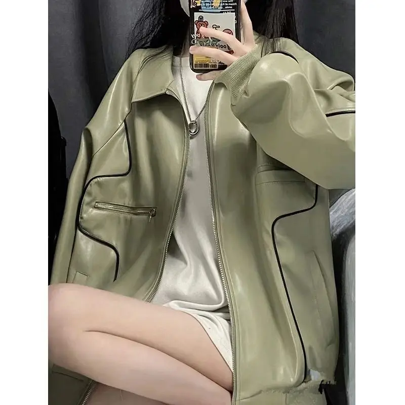 Leather Jacket for Women PU Leather Jacket Women Korean Coats Jackets Winter Jacket Women Trench Coats Women's Leather Jacket